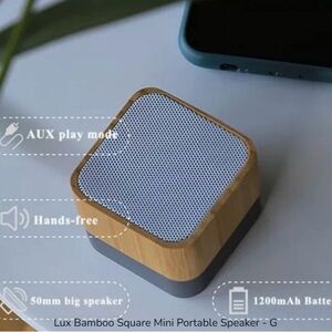 Bamboo Square Mini Speaker - Natural and Gray
